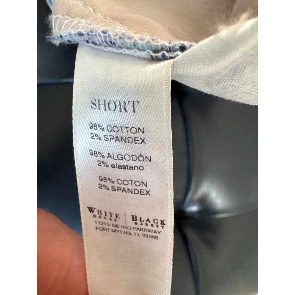 Women's White House Black Market Khakis Chino Shorts Stretch XS 2‎ White Blue